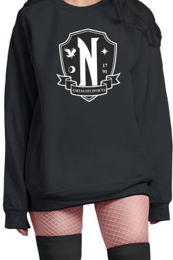 Y2K Grunge Nevermore Academy Sweatshirt - Retro 90s Fashion, Gothic Y2K, Pastel Goth Style