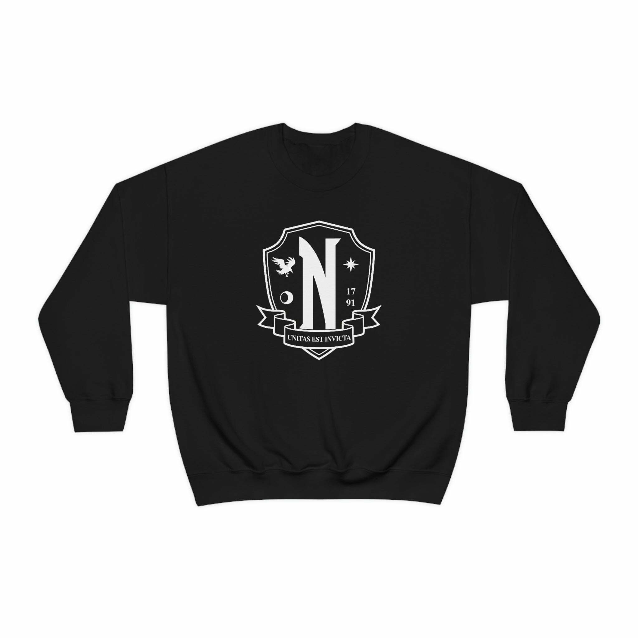 Y2K Grunge Nevermore Academy Sweatshirt - Retro 90s Fashion, Gothic Y2K, Pastel Goth Style