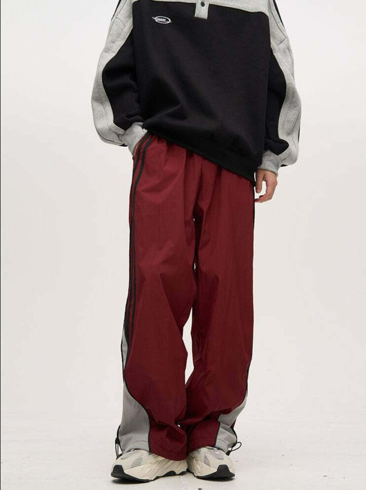 Y2K Grunge Nylon Track Pants - Retro 90s Fashion, Summer Y2K Outfits, Gothic Y2K Style