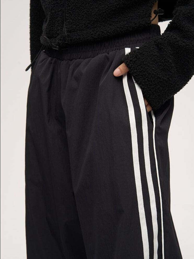 Y2K Grunge Nylon Track Pants - Retro 90s Fashion, Summer Y2K Outfits, Gothic Y2K Style