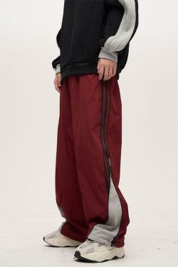 Y2K Grunge Nylon Track Pants - Retro 90s Fashion, Summer Y2K Outfits, Gothic Y2K Style