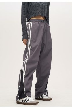 Y2K Grunge Nylon Track Pants - Retro 90s Fashion, Summer Y2K Outfits, Gothic Y2K Style
