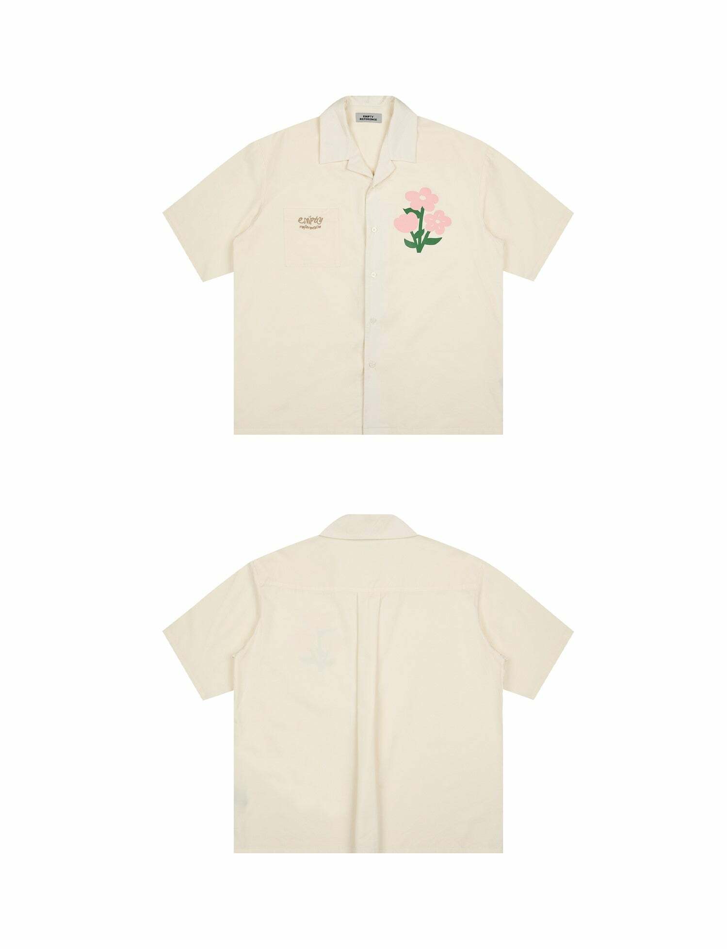 Y2K Grunge Off-White Button-Up Shirt - 90s Fashion, Retro Style, Summer Y2K Outfits