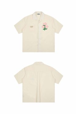 Y2K Grunge Off-White Button-Up Shirt - Retro 90s Fashion, Summer Y2K Outfits, Pastel Goth Style