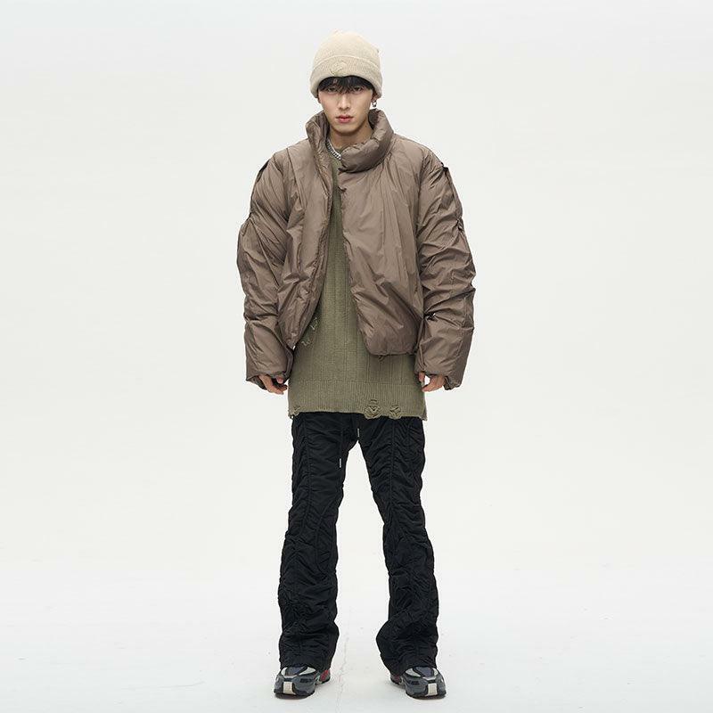 Y2K Grunge Overlapped Puffer Jacket - Retro 90s Fashion, Summer Y2K Outfits, Gothic Style