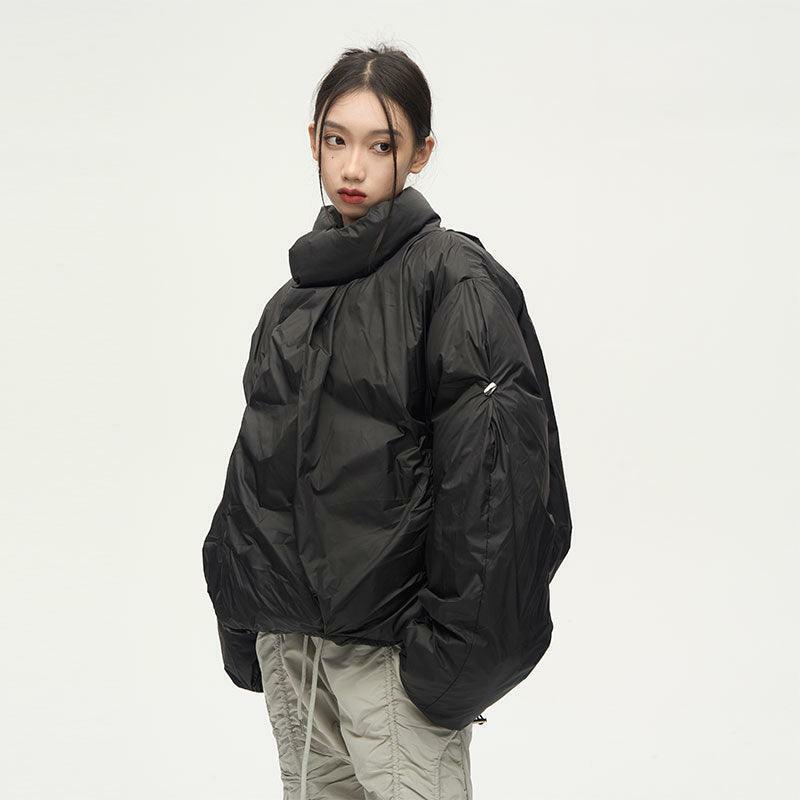 Y2K Grunge Overlapped Puffer Jacket - Retro 90s Fashion, Summer Y2K Outfits, Gothic Y2K Style