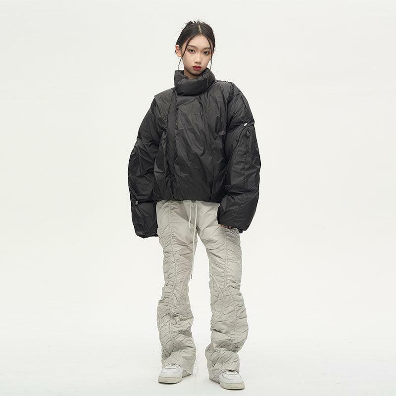 Y2K Grunge Overlapped Puffer Jacket - Retro 90s Fashion, Summer Y2K Outfits, Gothic Y2K Style