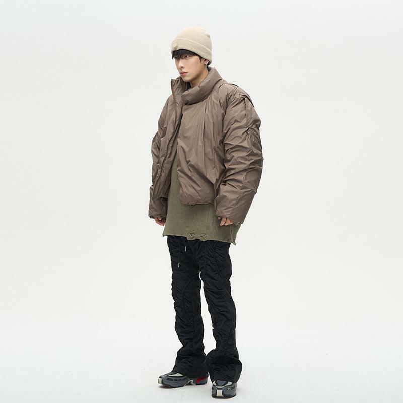 Y2K Grunge Overlapped Puffer Jacket - Retro 90s Fashion, Summer Y2K Outfits, Gothic Y2K Style