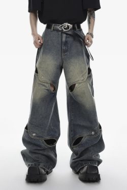 Y2K Grunge Oversized Baggy Jeans - Retro 90s Fashion, Summer Y2K Outfits, Hip Hop Style