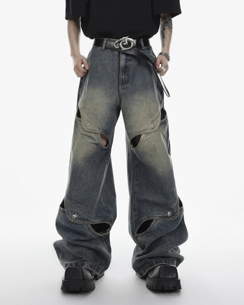 Y2K Grunge Oversized Baggy Jeans - Retro 90s Fashion, Summer Y2K Outfits, Hip Hop Style