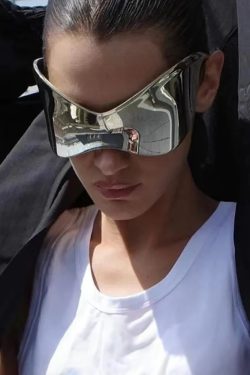 Y2K Grunge Oversized Futuristic Sunglasses - Retro 90s Fashion, Y2K Club & Party Outfits