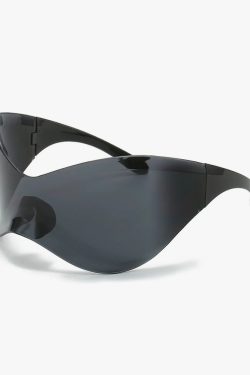 Y2K Grunge Oversized Futuristic Sunglasses - Retro 90s Fashion, Y2K Club & Party Outfits