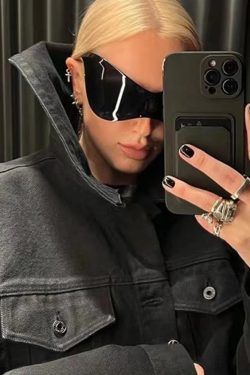 Y2K Grunge Oversized Futuristic Sunglasses - Retro 90s Fashion, Y2K Club & Party Outfits