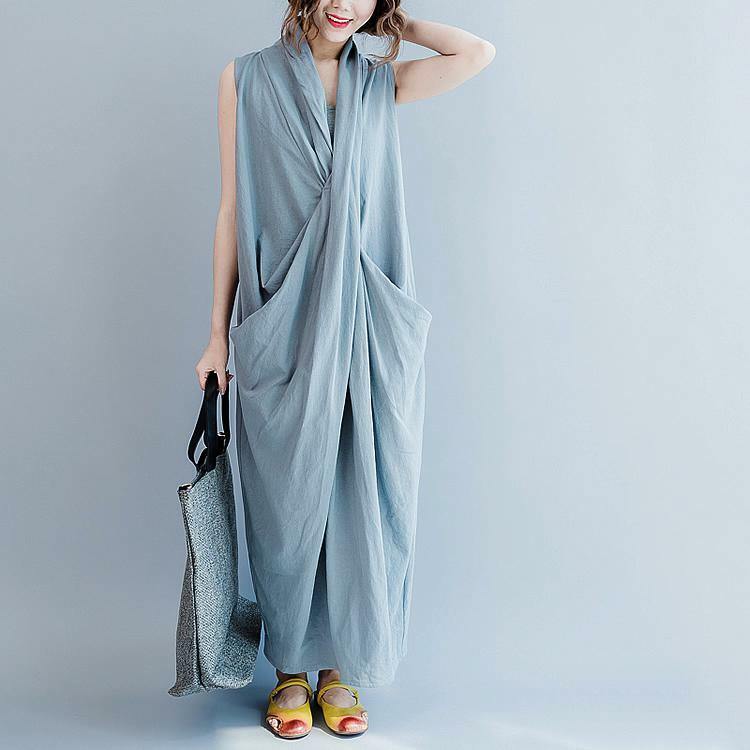 Y2K Grunge Oversized Gray Cotton Maxi Dress - Retro 90s Summer Outfit for Casual Travel