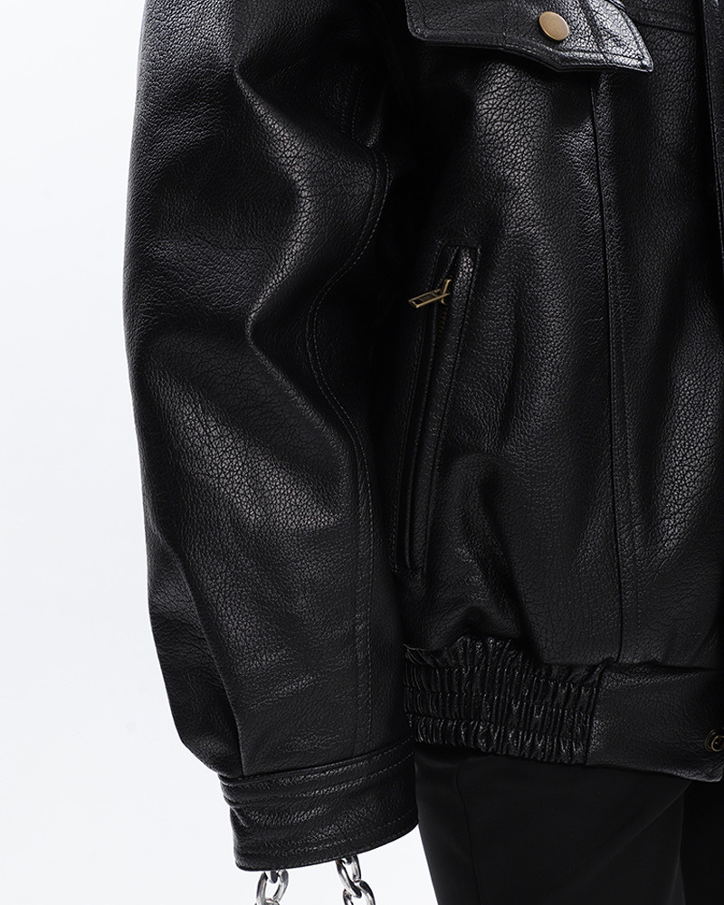 Y2K Grunge Oversized Leather Jacket - Retro 90s Fashion, Summer Outfits, and Club Looks