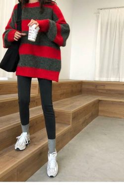 Y2K Grunge Oversized Striped Sweater - 90s Retro Fashion, Summer & Party Outfits