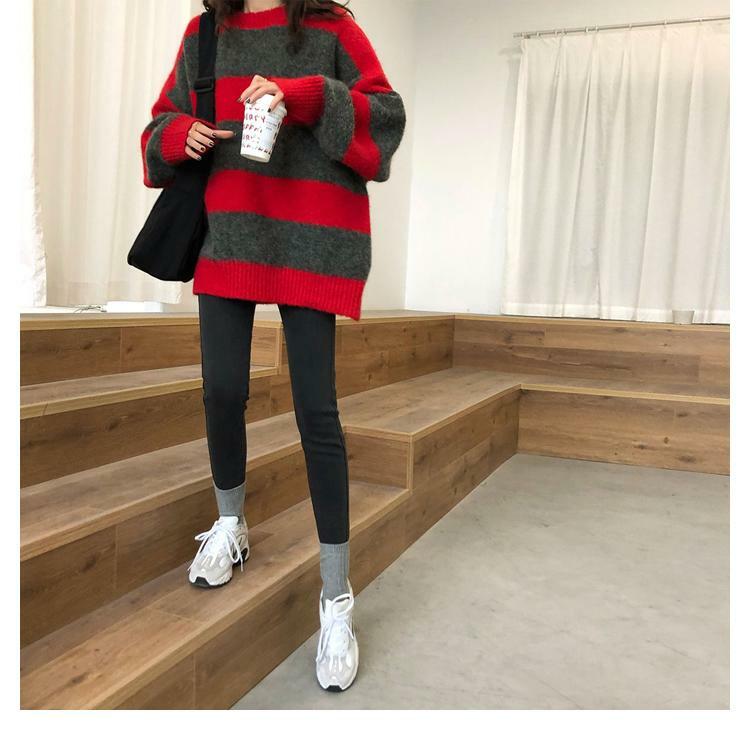 Y2K Grunge Oversized Striped Sweater - 90s Retro Fashion, Summer & Party Outfits