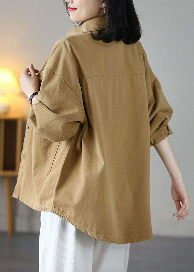 Y2K Grunge Oversized Yellow Peter Pan Collar Cotton Coat - Retro 90s Spring Fashion