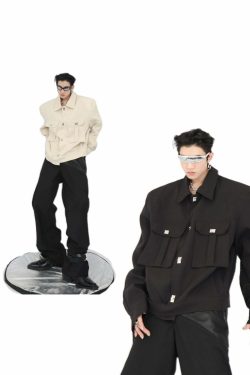 Y2K Grunge Padded Shoulders Jacket - Retro 90s Fashion, Summer Y2K Outfits, Gothic Y2K Style