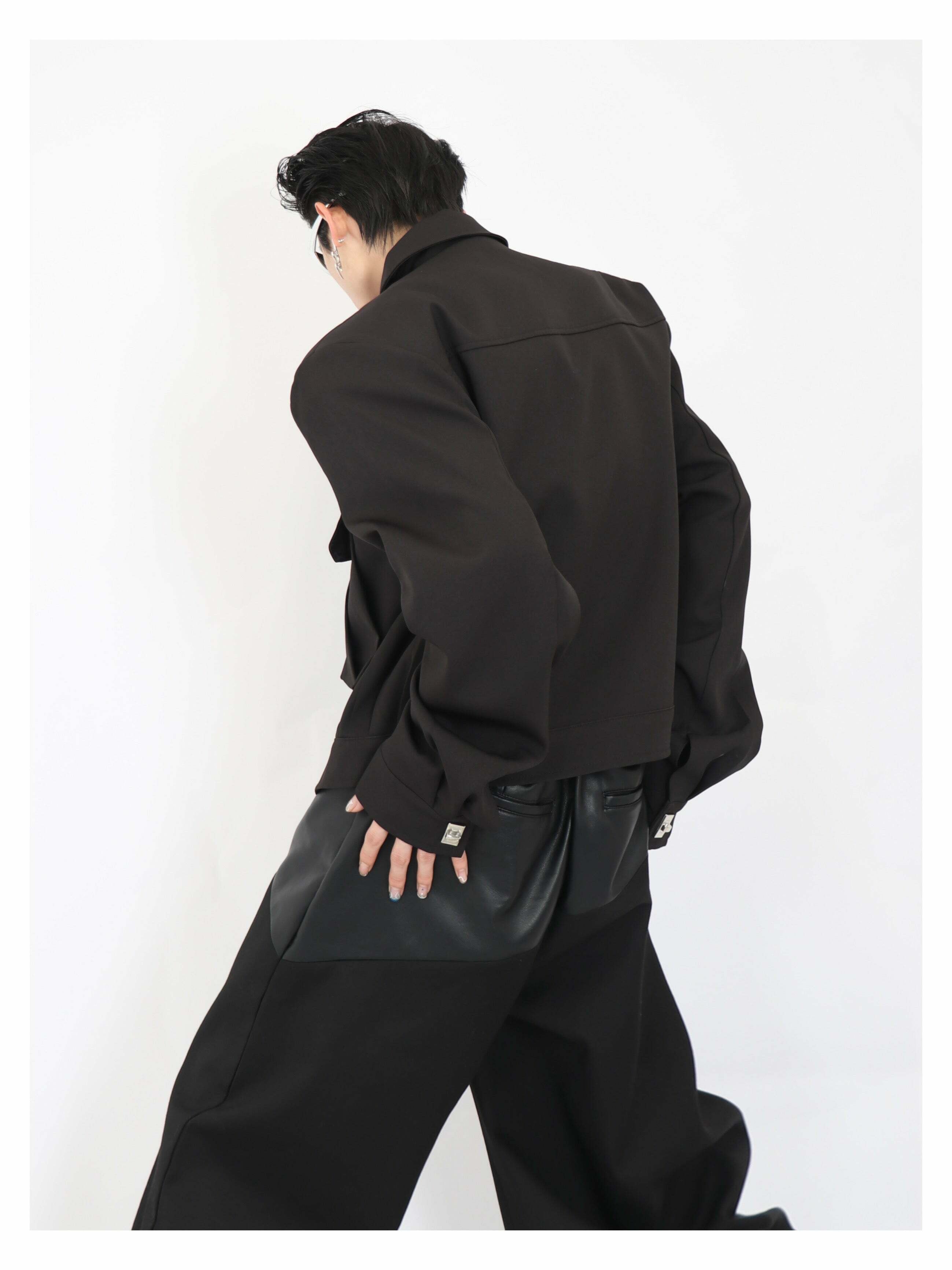 Y2K Grunge Padded Shoulders Jacket - Retro 90s Fashion, Summer Y2K Outfits, Gothic Y2K Style