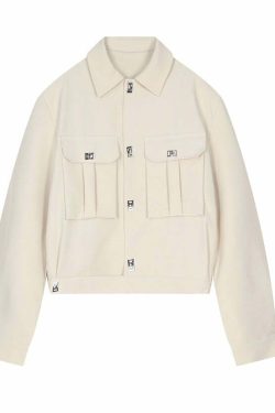 Y2K Grunge Padded Shoulders Jacket - Retro 90s Fashion, Summer Y2K Outfits, Gothic Y2K Style