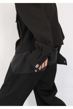Y2K Grunge Padded Shoulders Jacket - Retro 90s Fashion, Summer Y2K Outfits, Gothic Y2K Style