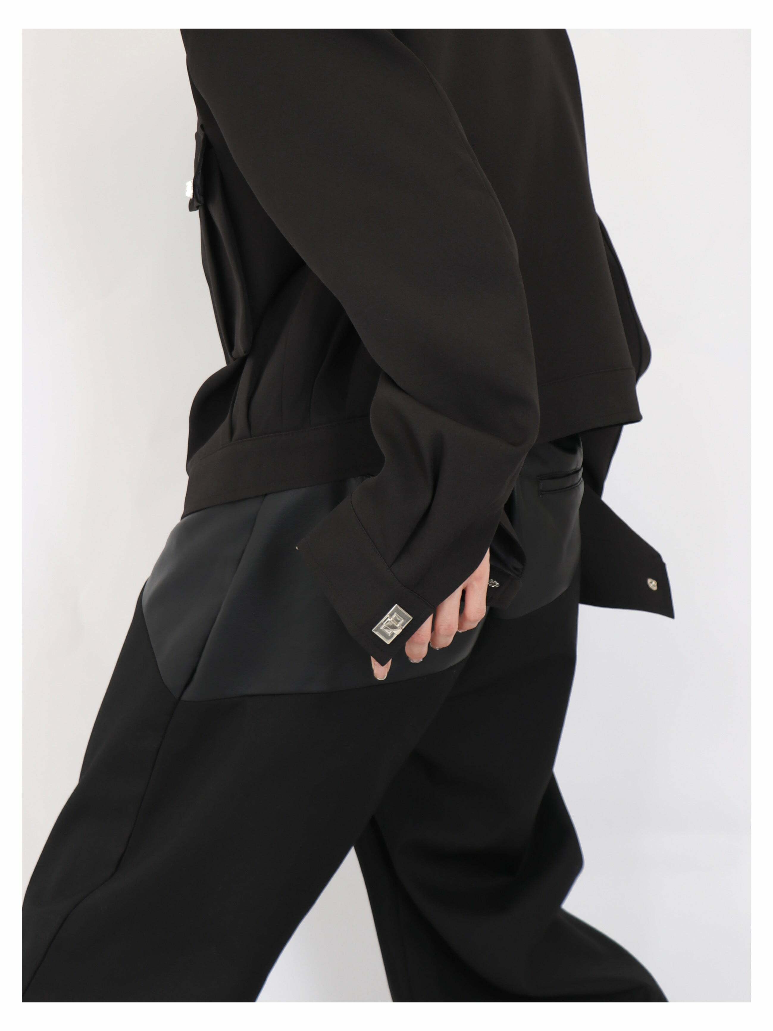 Y2K Grunge Padded Shoulders Jacket - Retro 90s Fashion, Summer Y2K Outfits, Gothic Y2K Style