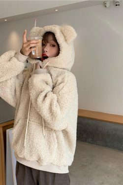 Y2K Grunge Panda Hoodie with Ears - Retro 90s Fashion, Pastel Goth, Y2K Outfits