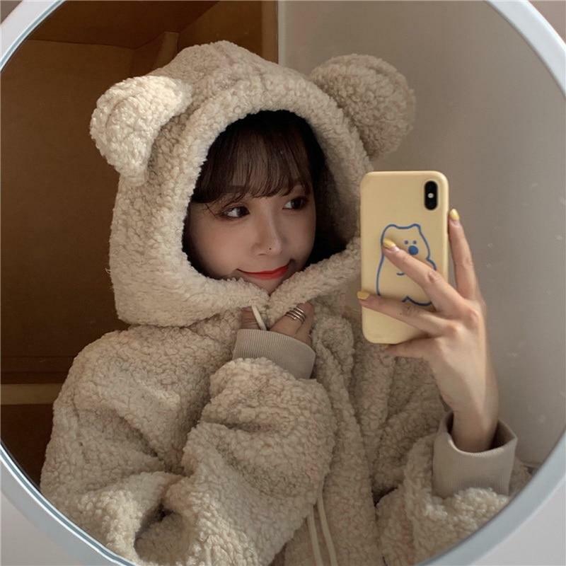 Y2K Grunge Panda Hoodie with Ears - Retro 90s Fashion, Pastel Goth, Y2K Outfits