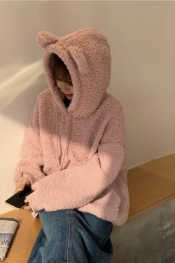 Y2K Grunge Panda Hoodie with Ears - Retro 90s Fashion, Pastel Goth, Y2K Outfits