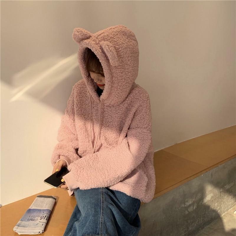 Y2K Grunge Panda Hoodie with Ears - Retro 90s Fashion, Pastel Goth, Y2K Outfits