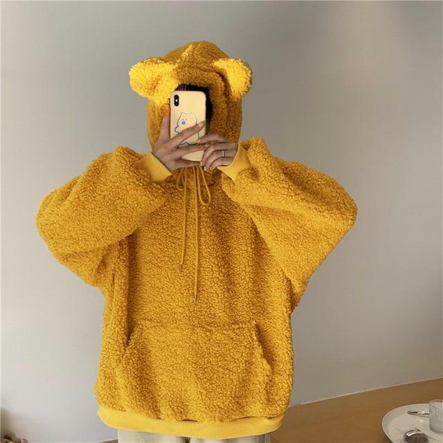 Y2K Grunge Panda Hoodie with Ears - Retro 90s Fashion, Pastel Goth, Y2K Outfits