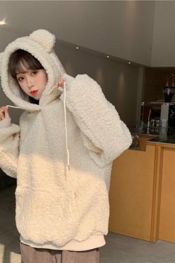 Y2K Grunge Panda Hoodie with Ears - Retro 90s Fashion, Pastel Goth, Y2K Outfits