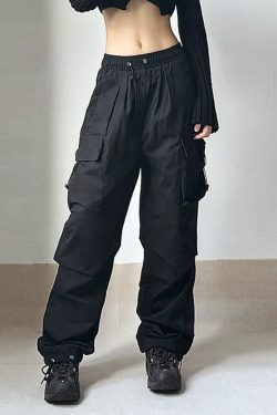 Y2K Grunge Parachute Cargo Pants - 90s Retro Summer Outfit, Y2K Club & Party Fashion
