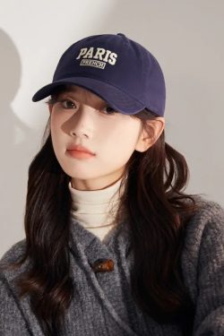 Y2K Grunge Paris Baseball Cap - Retro 90s Fashion, Summer Y2K Outfits, Pastel Goth Style
