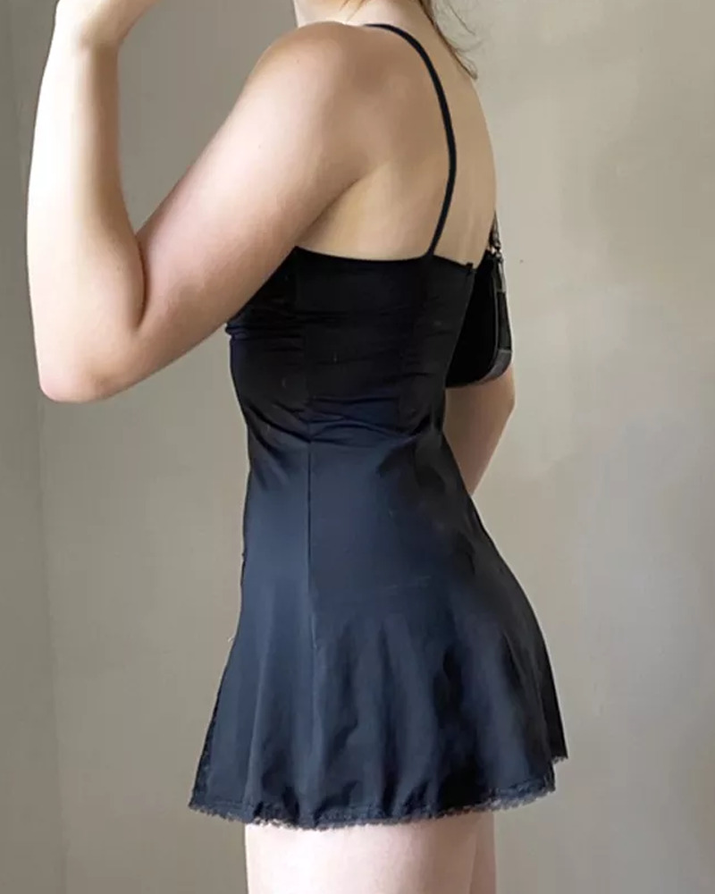 Y2K Grunge Party Mini Dress - 90s Fashion, Retro Style, Summer Y2K Outfits, Gothic Y2K
