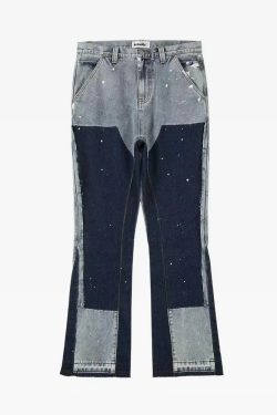 Y2K Grunge Patchwork Jeans - Retro 90s Hip Hop Fashion, Summer Y2K Outfits, Gothic Y2K Style