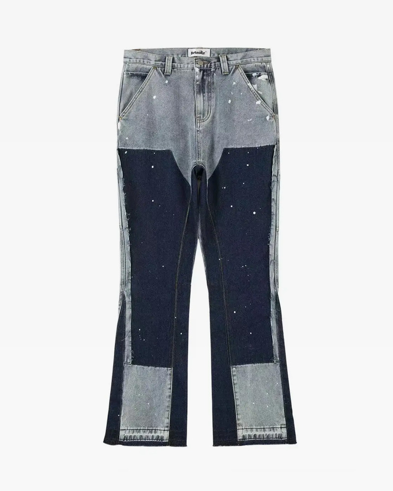 Y2K Grunge Patchwork Jeans - Retro 90s Hip Hop Fashion, Summer Y2K Outfits, Gothic Y2K Style
