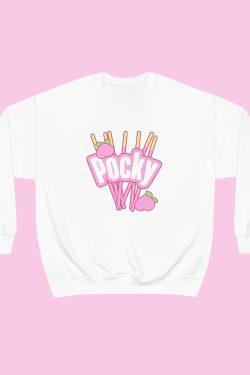 Y2K Grunge Peach Pink Pocky Sweatshirt - Retro 90s Summer Outfit, Pastel Goth Fashion
