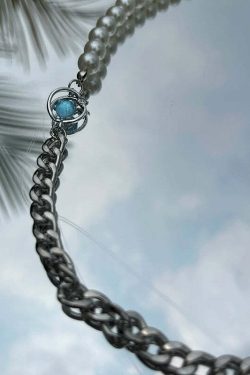 Y2K Grunge Pearl Chain Necklace - Retro 90s Fashion, Y2K Party, Club, and Summer Outfits
