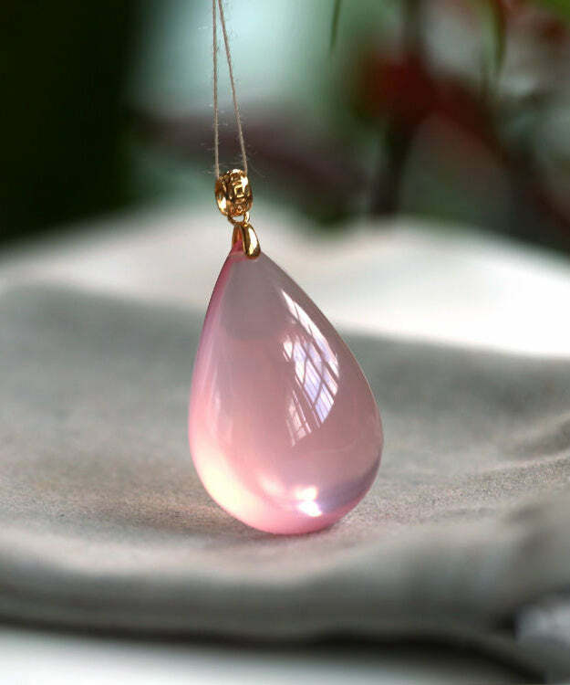 Y2K Grunge Pink & Gold Crystal Love Pendant Necklace - Retro 90s Fashion, Y2K Summer Outfit