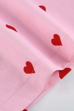 Y2K Grunge Pink Heart Pants - Retro 90s Summer Outfit, Y2K Club & Party Fashion