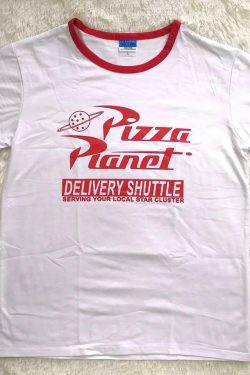 Y2K Grunge Pizza Planet T-Shirt - Retro 90s Summer Outfit, Pastel Goth, Hip Hop Fashion