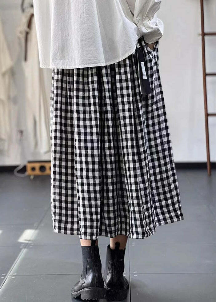 Y2K Grunge Plaid Lace-Up Cotton Skirt - Retro 90s Summer Outfit, Pastel Goth Fashion