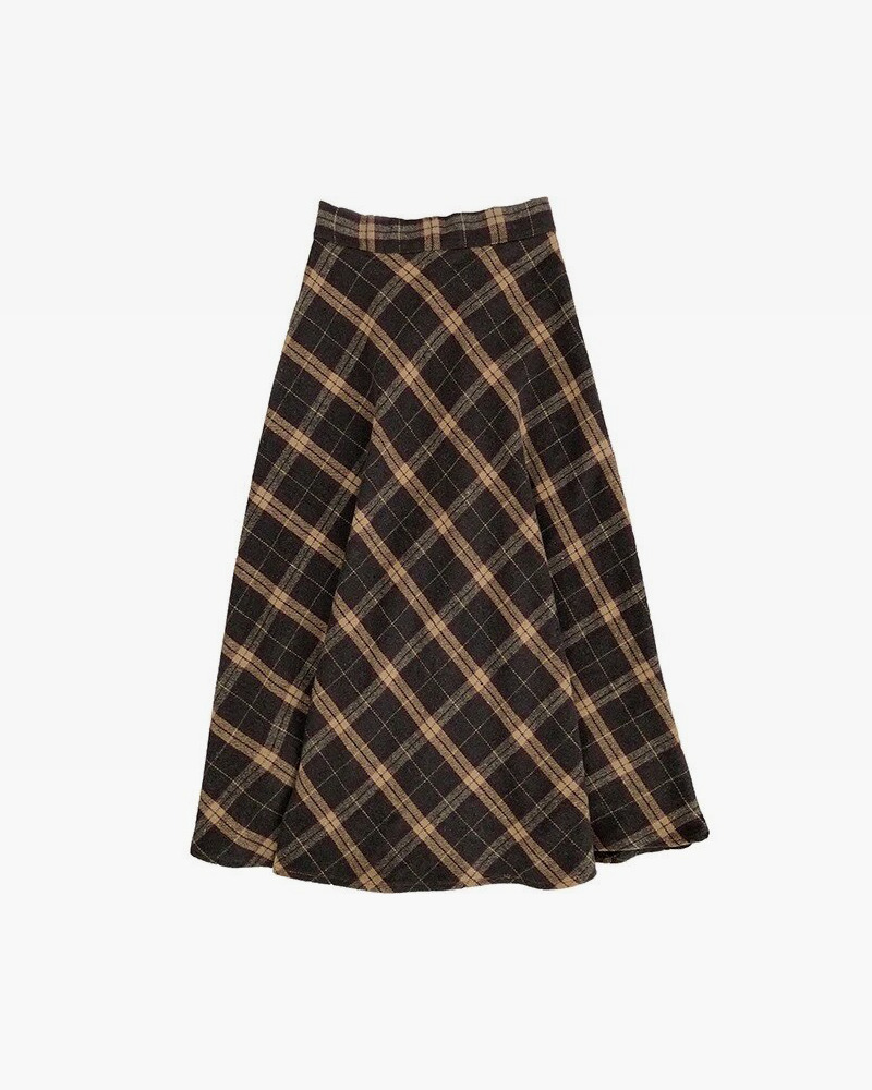 Y2K Grunge Plaid Midi Skirt - Retro 90s Summer Outfit, Pastel Goth, Y2K Fashion Essentials