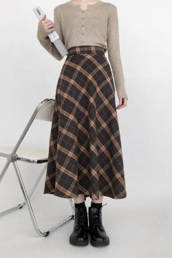 Y2K Grunge Plaid Midi Skirt - Retro 90s Summer Outfit, Pastel Goth, Y2K Fashion Essentials