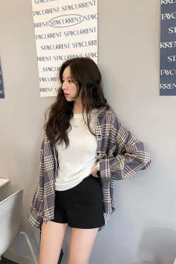 Y2K Grunge Plaid Shirt - Retro 90s Summer Outfit, Y2K Fashion, Pastel Goth, Y2K Club Style