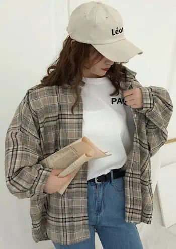 Y2K Grunge Plaid Shirt - Retro 90s Summer Outfit, Y2K Fashion, Pastel Goth, Y2K Club Style