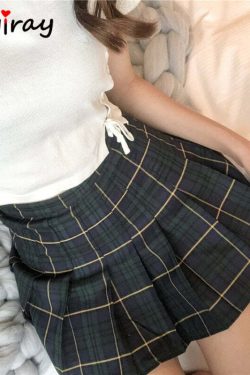 Y2K Grunge Plaid Skirt - Preppy Punk Rock Dark Green Retro 90s Fashion Outfit