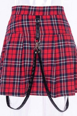 Y2K Grunge Plaid Skirt - Retro 90s Summer Outfit, Egirl Punk Rock, Pastel Goth Fashion